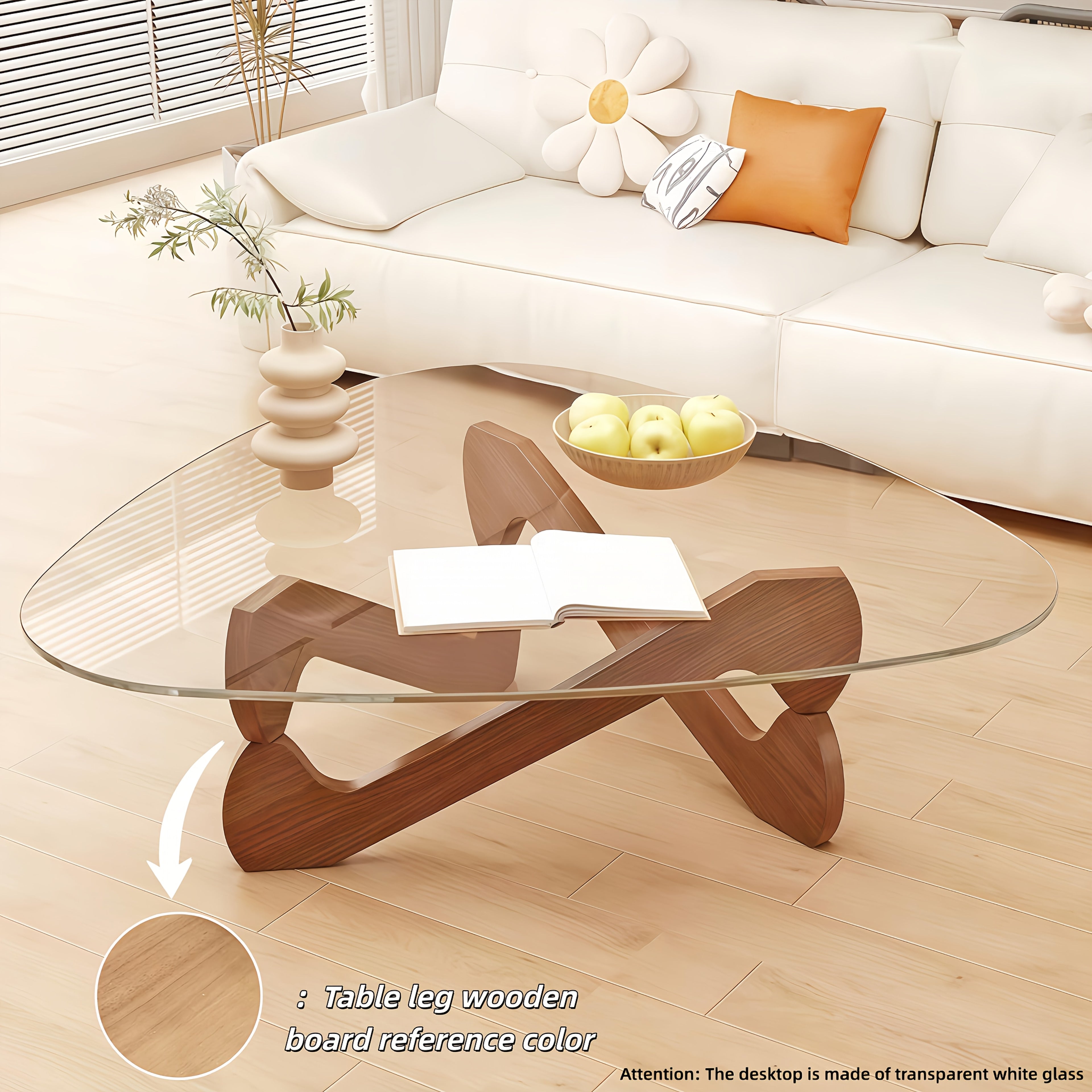 Contemporary Walnut Coffee Table for Living Spaces, Compact And Chic, Ideal for Bedrooms, Living Rooms, Reception Areas, And Offices (Medium Size)