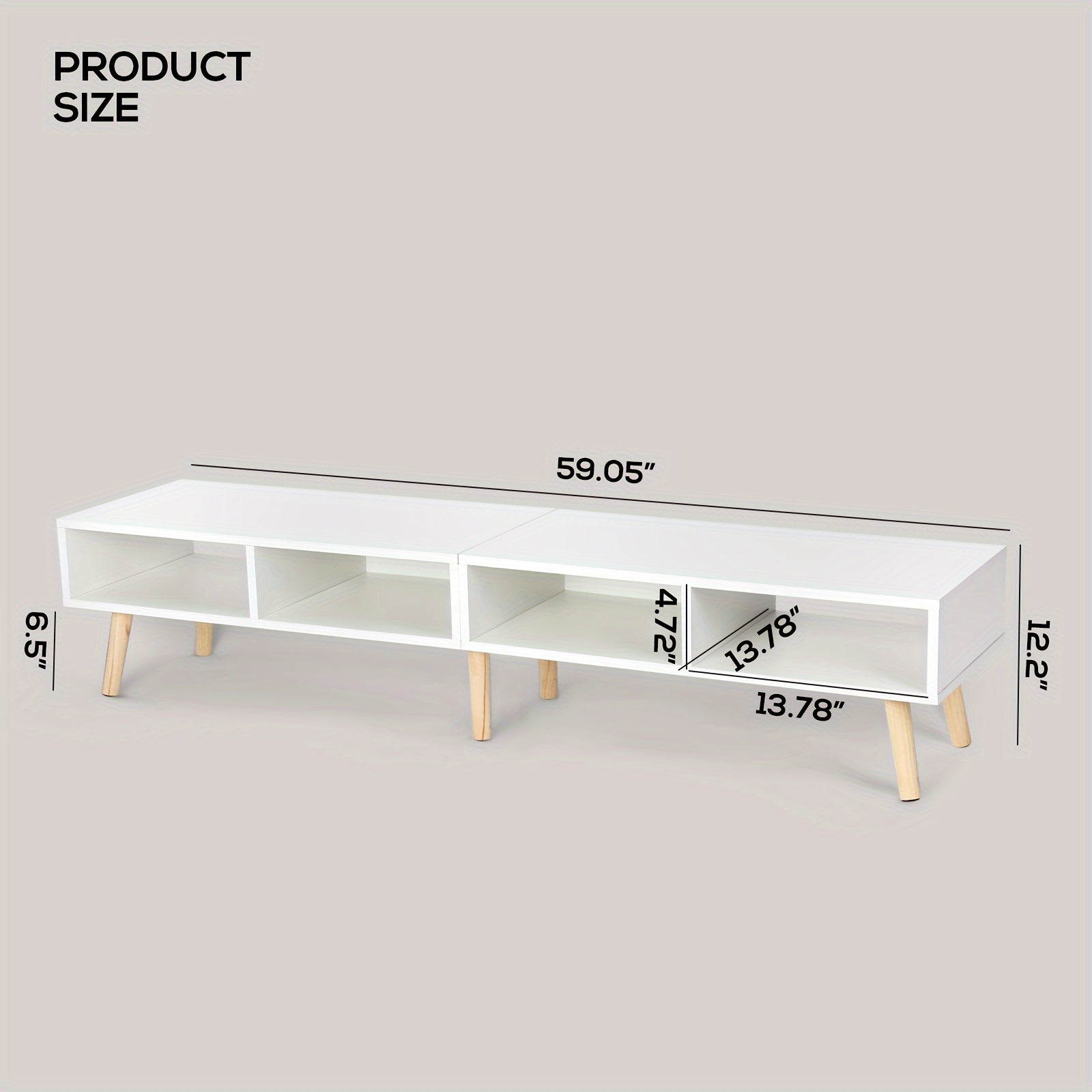 59-Inch Television Stand Suitable for 30 to 65-Inch Tvs Featuring an Open Shelf